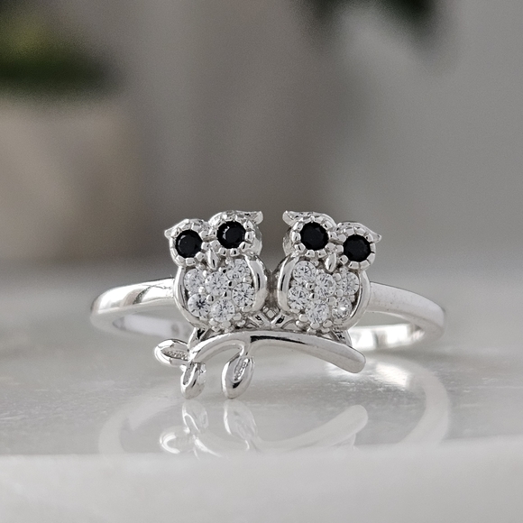 Owl Ring, 925 Sterling Silver Charmed Aroma Size 7 - Picture 3 of 4